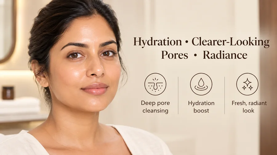 Patient facial radiance, refined pore appearance, and deep skin hydration following a medical HydraFacial