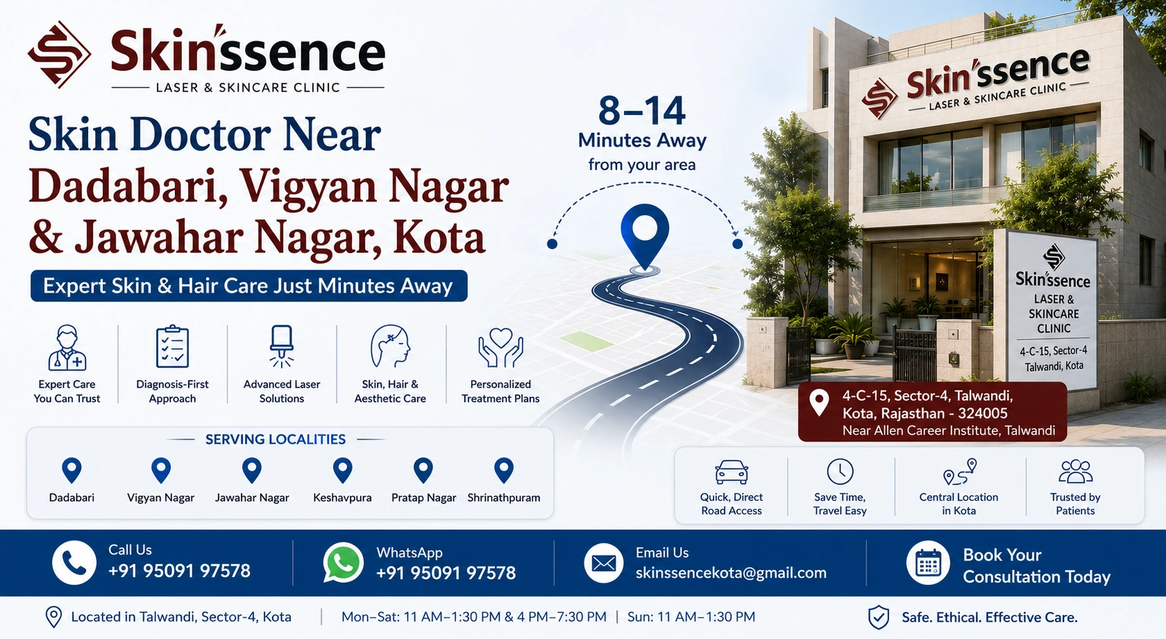 Skin Doctor Near Dadabari, Vigyan Nagar & Jawahar Nagar – Skinssence, Kota at Skinssence Laser and Skincare Clinic, Talwandi, Kota